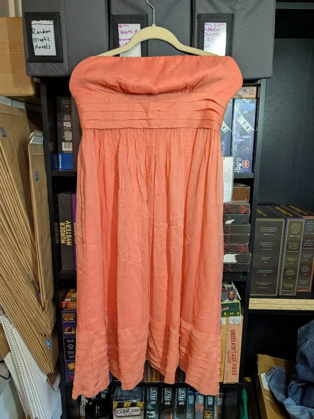 NWT J.Crew Coral Silk Strapless Maxi Dress Size 6P